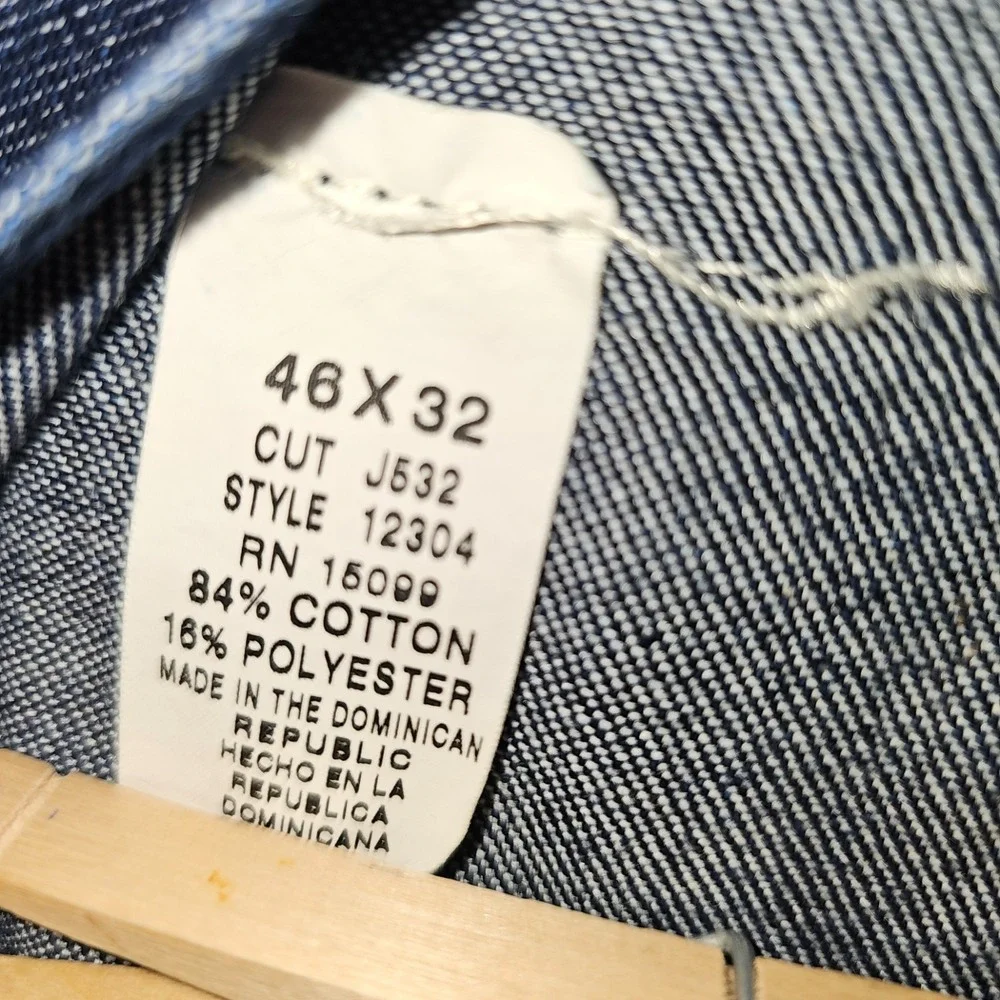 Vintage Sears Roebucks Denim Overalls Mens 46 x 32 Dark Blue Jean Farmer Country